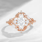 Nature Inspired Marquise Moissanite Garden Engagement Ring 1pc