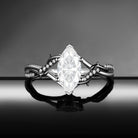 Nature Inspired Marquise Moissanite 'Thorns &amp; Roses' Two-Toned Engagement Ring