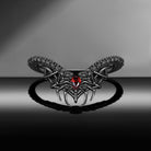 Pear shaped Curved Spider Web Halloween Wedding Band