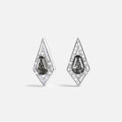 Unique Coffin Kite Cut Black Rutilated Quartz Earrings