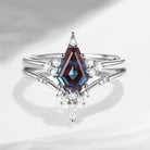 Unique Coffin Alexandrite Engagement Star Ring Set 2pcs - Coffin Kite