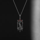 Unique Gothic Style Garnet Dark Crow Inspired Necklace Halloween Jewelry Gift For Her