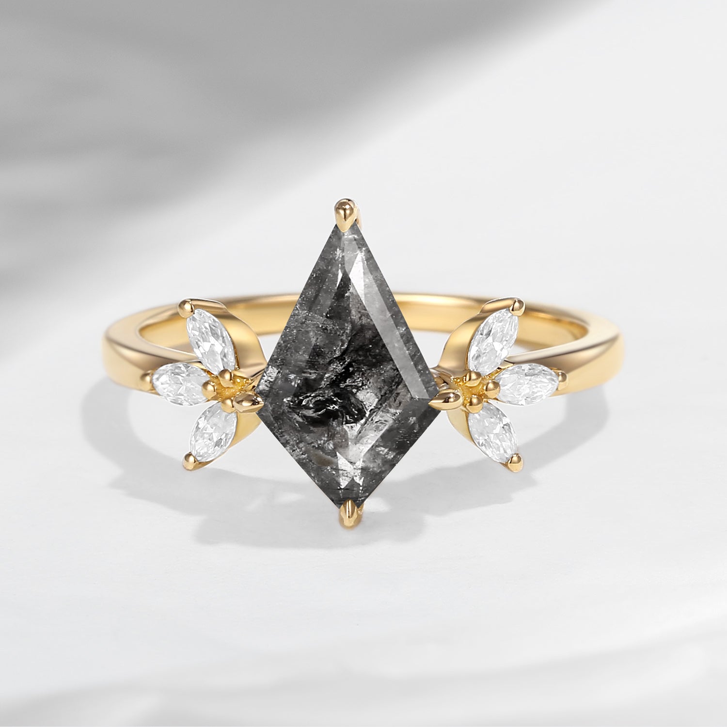 Unique Kite Cut Herkimer Diamond Butterfly Engagement Ring