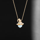 Unique Pumpkin Shaped Aquamarine Halloween Gothic Pendant Necklace - The Wicked Pumpkin