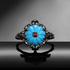Unique Pumpkin Shaped Turquoise Halloween Gothic Engagement Ring - The Wicked Pumpkin