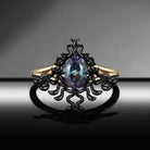 Unique Snake Desgin Oval Cut Lab Alexandrite Gothic Style Engagement Ring Gift