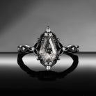 Vintage Inspired Coffin Cut Herkimer Diamond Celtic Engagement Ring