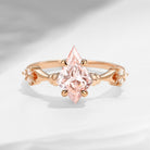 Vintage Inspired Kite Cut Pink Lab Diamond Engagement Ring