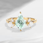 Unique Kite Shaped Mint Moissanite Butterfly Engagement Ring