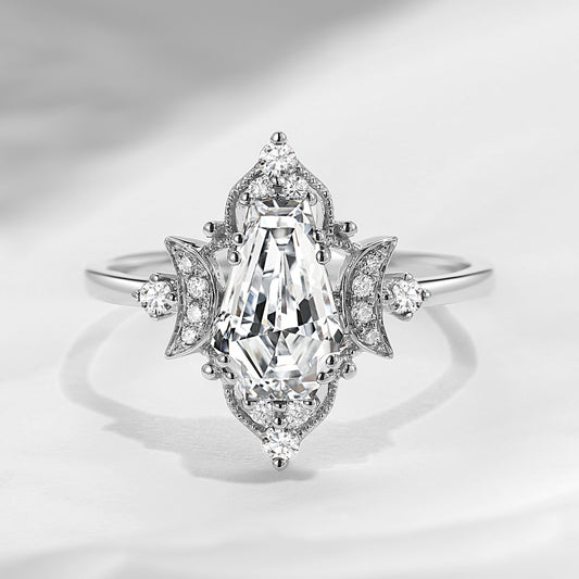 Crescent Moon | 1.0-2.0ct Coffin Cut Lab Diamond 'Evermore' Engagement Ring