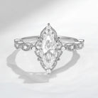 2.5ct 18K Unique Marquise Moissanite Engagement Ring