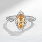 Vintage Inspired - 18K Dutch Marquise Cut Champagne Moissanite Vintage Marquise Engagement Ring