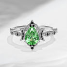 Crescent Moon | Unique Lab Tsavorite Engagement Ring In Pear Shape - Eclipse