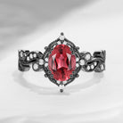 Unique Oval Cut Vine Natural Pink Tourmaline Art Deco Engagement Ring