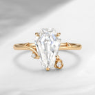 'Whisper of Rose' - Nature Inspired Coffin Cut Moissanite Thorns & Roses Engagement Ring