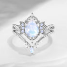 Crescent Moon | Infinity Moonstone Engagement Ring 2pcs