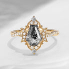 Crescent Moon | Coffin Cut Herkimer Diamond Infinity Galaxy Engagement Ring