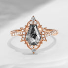 Crescent Moon | Coffin Cut Herkimer Diamond Infinity Galaxy Engagement Ring