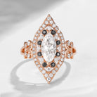  Vintage Inspired Marquise Cut Moissanite Engagement Ring