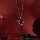 Unique Garnet Heart Cut Gothic Style Necklace - Fly To Love