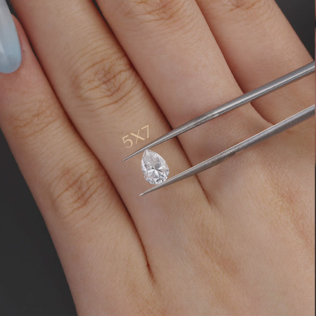 セブンテン　MAGIC GEM Vintage Pear Cut Mystic Topaz Engagement Ring Cage Ring Set