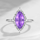 2.5ct 18K Marquise Vintage Inspired Amethyst Engagement Ring