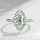 2.5ct 18K Marquise Vintage Inspired Mint Moissanite Engagement Ring