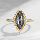 2.5ct 18K Marquise Vintage Inspired Natural Salt and Pepper Diamond Engagement Ring