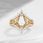Vintage Inspired - IGI Certified Coffin Lab Diamond Bridal Set with Diamond Accents