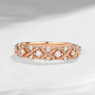 Art Deco Moissanite Women Braided Wedding Ring Round Cut