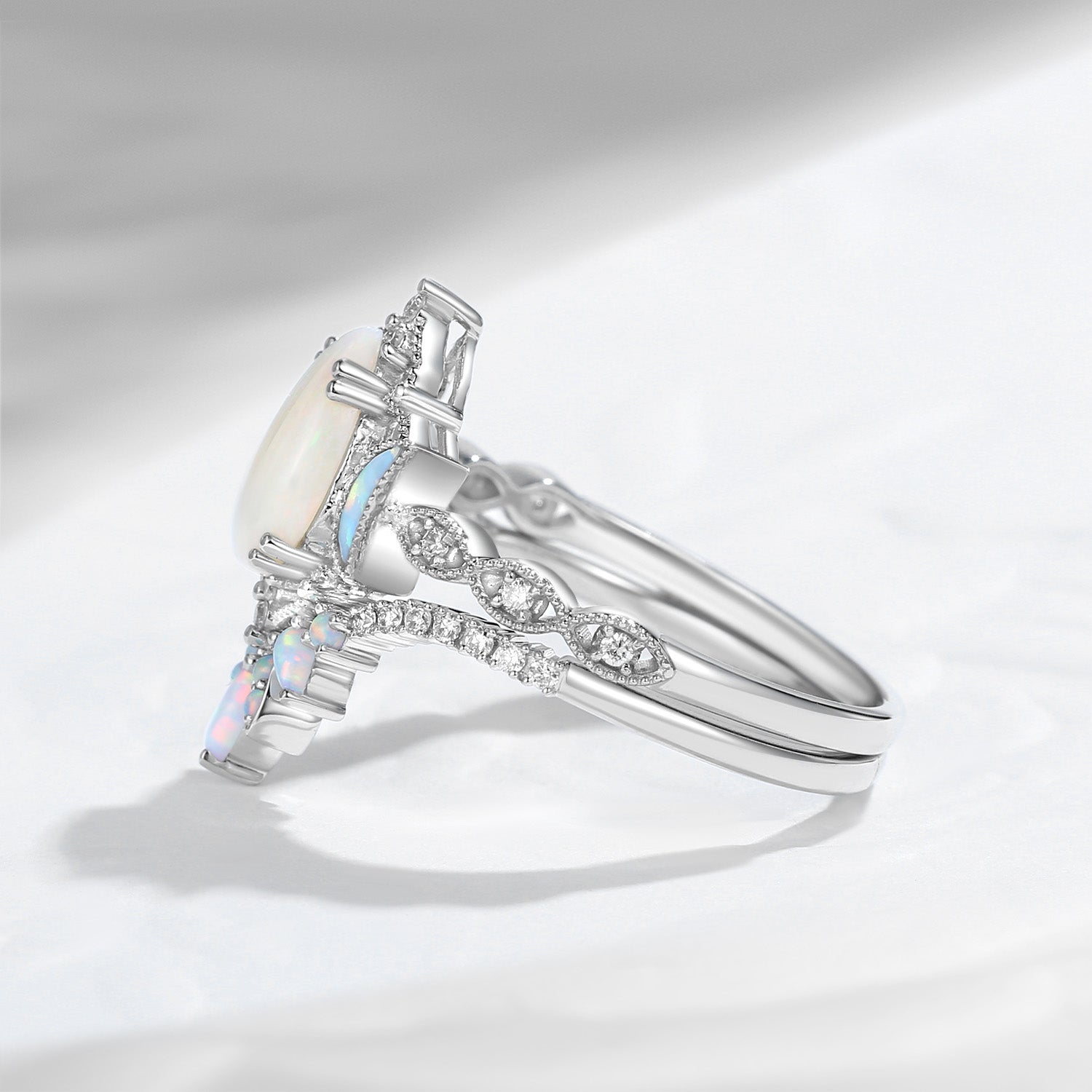 Crescent Moon | Pear Cut Natural Opal 'Ultra Galaxy
