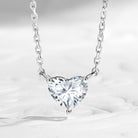 Solitaire Heart Shaped Moissanite Necklace