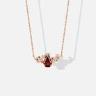 Nature Inspired Coffin Cut Garnet Necklace