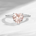 Classic Heart Shaped Solitaire Morganite Promise Ring