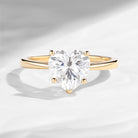 Classic Heart Shaped Solitaire Moissanite Promise Engagement Ring