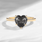 Classic Heart Shaped Solitaire Black Rutilated Quartz Promise Ring