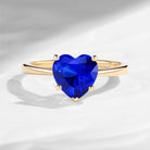 Classic Heart Shaped Solitaire Lab Sapphire Promise Ring