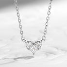 Three Stones Delicate Jewelry Heart Shaped Moissanite Necklace